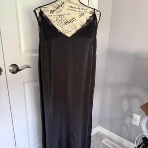 H&M Black Slip Dress Full Length Adjustable‎ Straps Sleeveless Lightweight Long